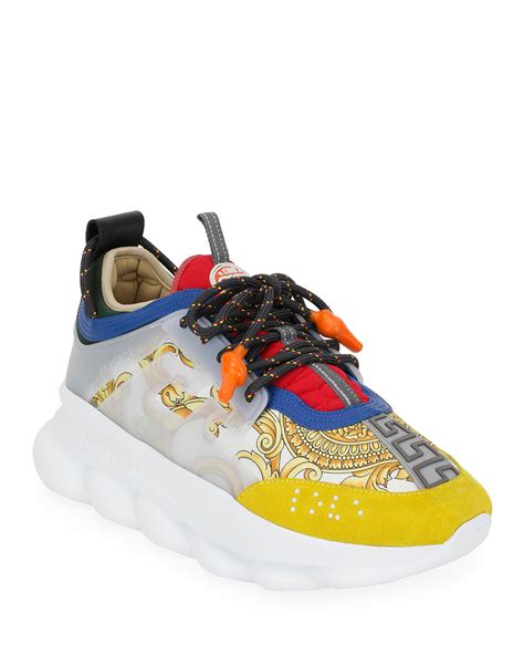 versace chain reaction shoes black and gold|authentic Versace chain reaction sneakers.